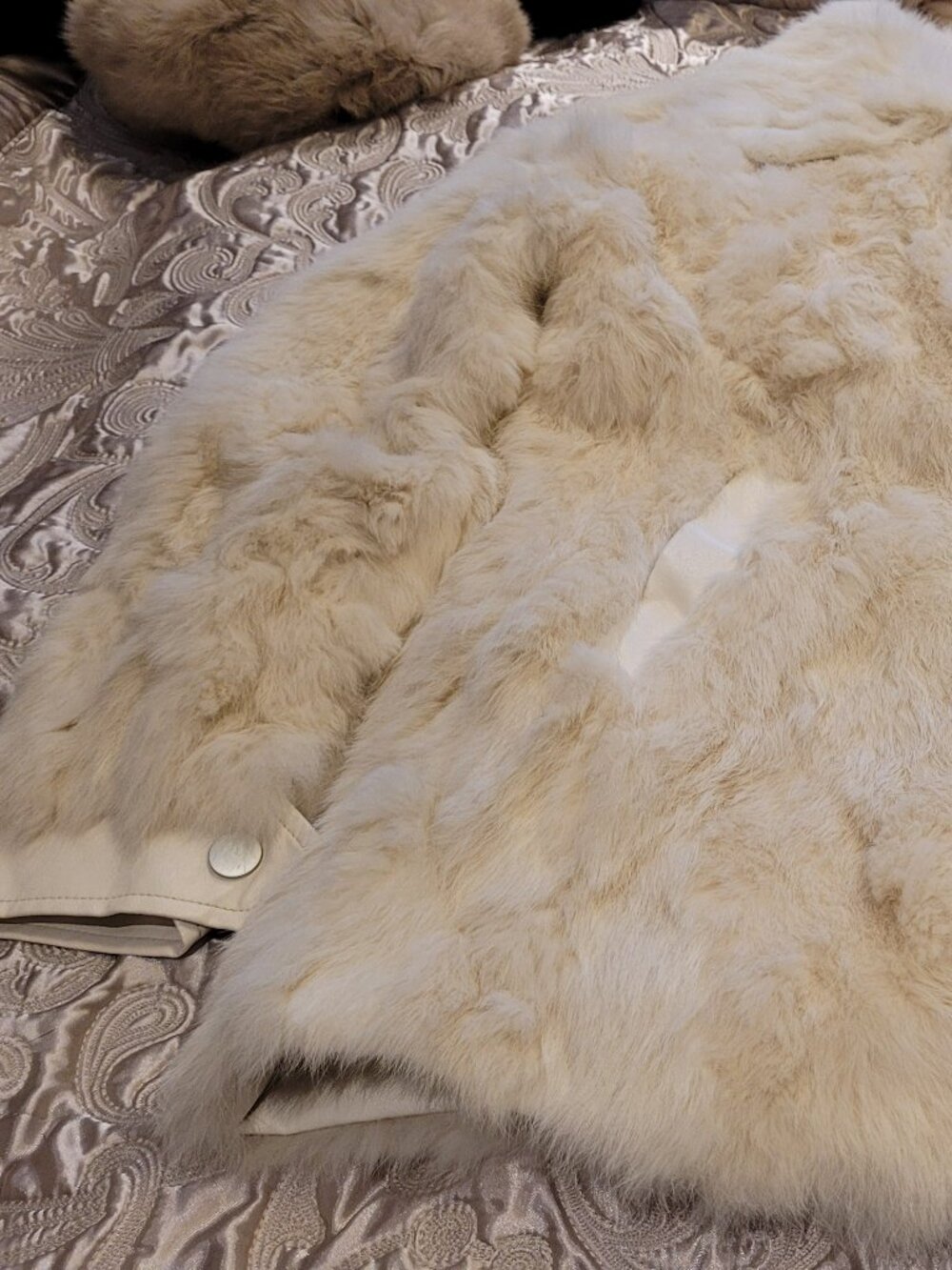Genuine Rabbit Fur Coat - Picture 3 of 12